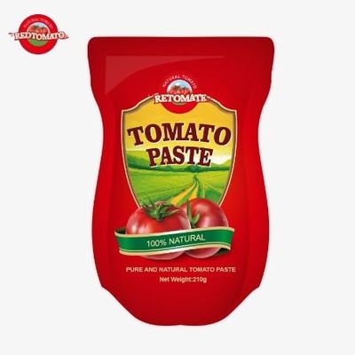 210g In Stand Up Sachet Tomato Paste được sản xuất theo tiêu chuẩn sản xuất ISO HACCP BRC và FDA