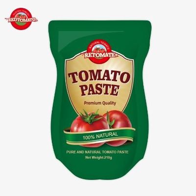 Sản xuất của 210g đứng lên túi cà chua bột bám theo ISO HACCP BRC và FDA tiêu chuẩn sản xuất