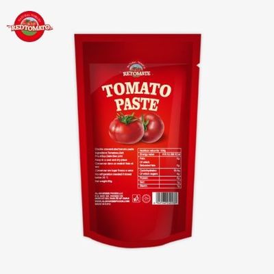 ISO Pouch Tomato Paste 227g Double Concentrated Tomato Paste với độ tinh khiết từ 30% đến 100%