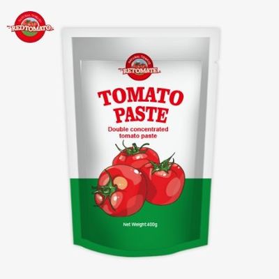 400g Stand-Up Sachet Tomato Paste thuận tiện hương vị 30%-100% Độ tinh khiết