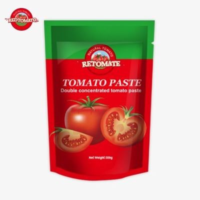 Các 500g Stand-up Sacket of Tomato Paste cung cấp gói thuận tiện và một hương vị ngon
