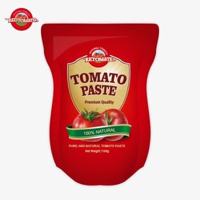 1100g Stand-up sachet of Tomato Paste đáp ứng tiêu chuẩn ISO HACCP và BRC cho sự tuân thủ giá nhà máy