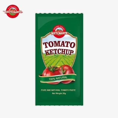 OEM túi nhỏ cà chua ketchup 30g vị ngọt và chua hương vị tự nhiên tinh khiết tiêu chuẩn ISO HACCP BRC FDAl