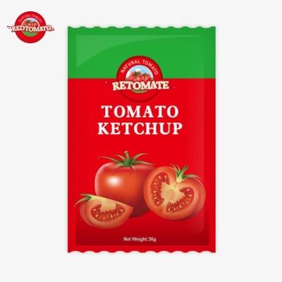 36g OEM cà chua ketchup túi với hương vị tự nhiên tinh khiết, đáp ứng tiêu chuẩn ISO HACCP và FDA