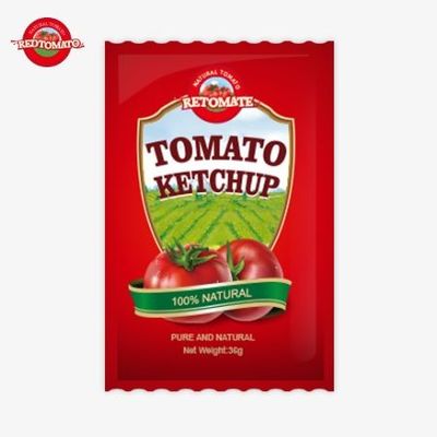 36g cà chua ketchup sachet OEM từ Trung Quốc Nhà máy làm bằng nguyên liệu tự nhiên tinh khiết được cung cấp ở giá nhà máy