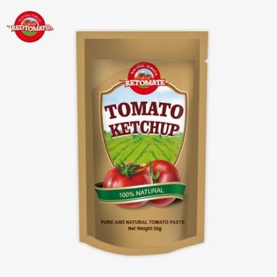Nhà máy nguyên bản ISO Sachet Ketchup 56g hương vị tự nhiên tinh khiết vị ngọt chua