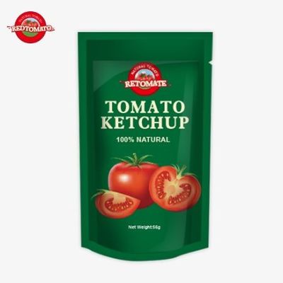 56g túi ketchup hương vị tự nhiên tiêu chuẩn OEM phù hợp với các tiêu chuẩn sản xuất quốc tế