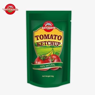 Các túi ketchup hương vị tự nhiên 56g tiêu chuẩn OEM phù hợp với các tiêu chuẩn quốc tế