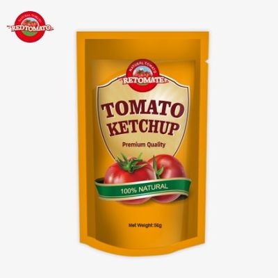 Nhà máy nguyên bản ISO Sachet Ketchup 56g Cung cấp hương vị chua ngọt tự nhiên tinh khiết