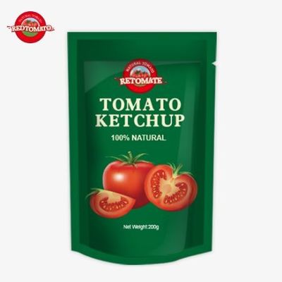 OEM 200g sachet ketchup hương vị tự nhiên tinh khiết hoàn hảo cho Trung Quốc giá nhà máy