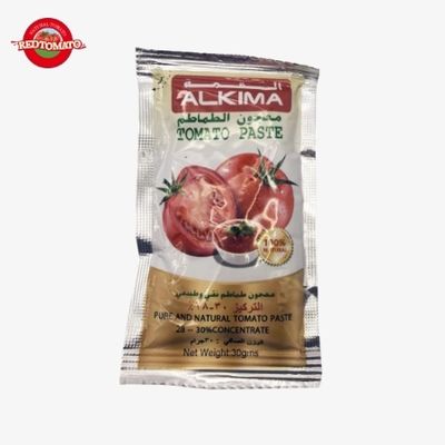 ALKIMA Gói phẳng 30g Tương cà cô đặc đến Brix 28–30% Có sẵn dưới Thương hiệu Retomate hoặc có thể tùy chỉnh với OEM của riêng bạn